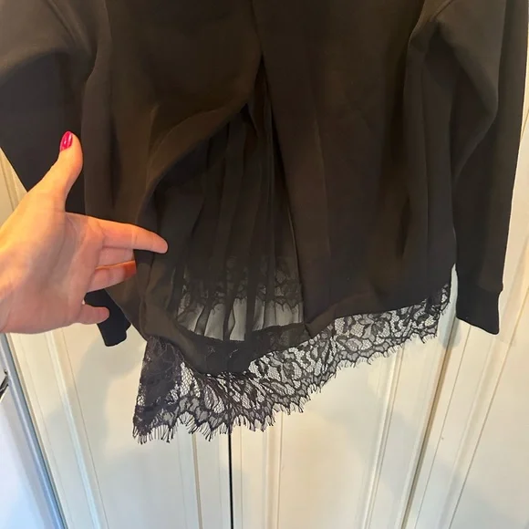 🖤🤘NWT!!! All Saints "Lee" Black Lace Open Back Hoodie - Picture 7 of 10